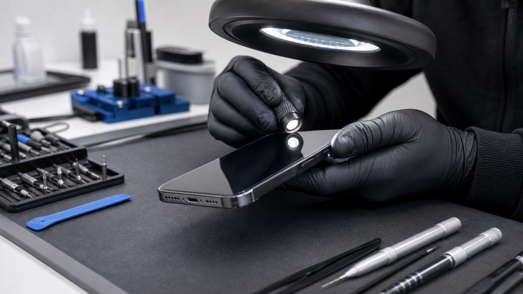 İkinci el iPhone ekran oturumu kasa kenarı ve şarj portu yakın planda kontrol ediliyor