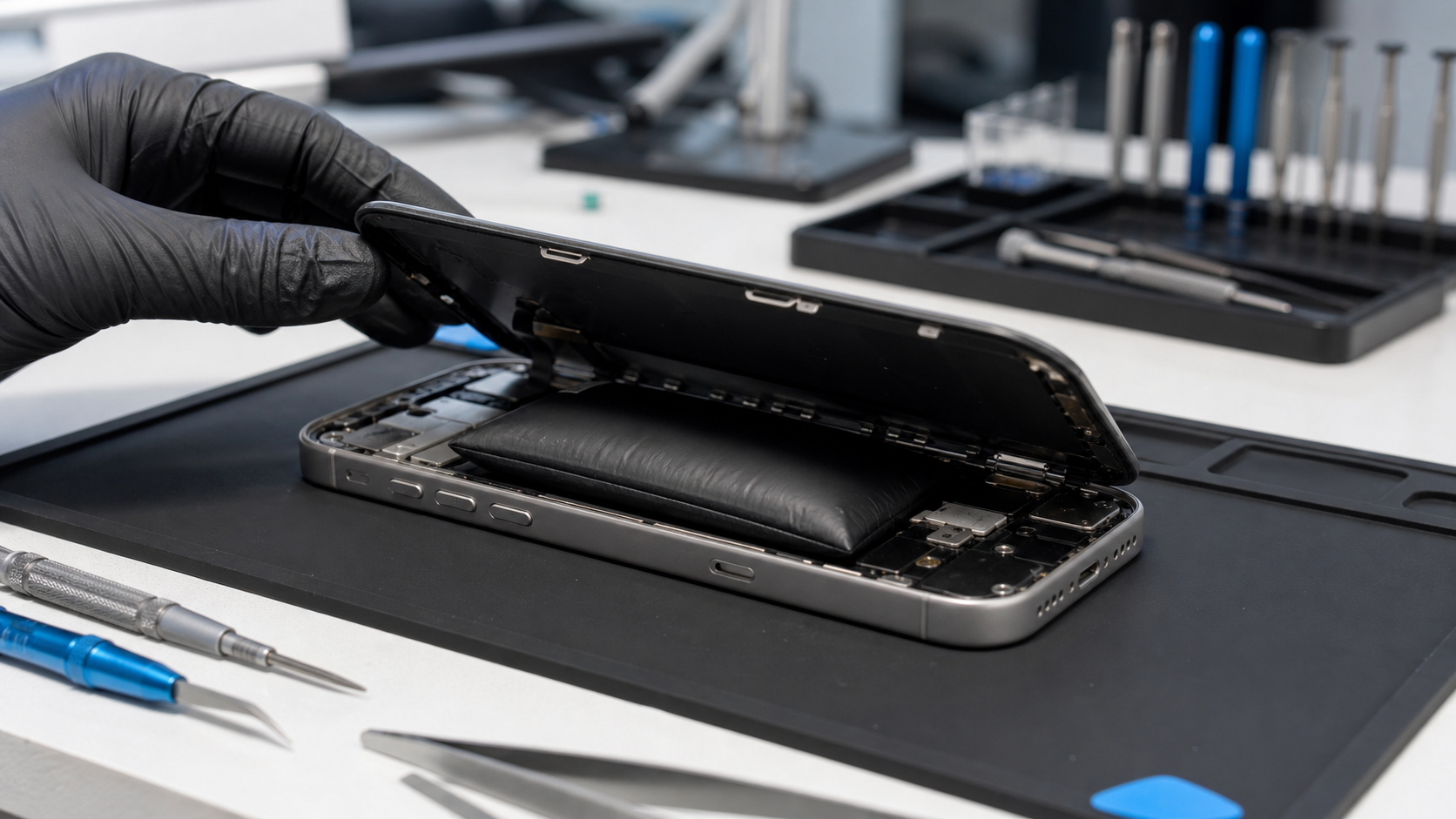 Teknik serviste iPhone pil şişmesi kontrolü