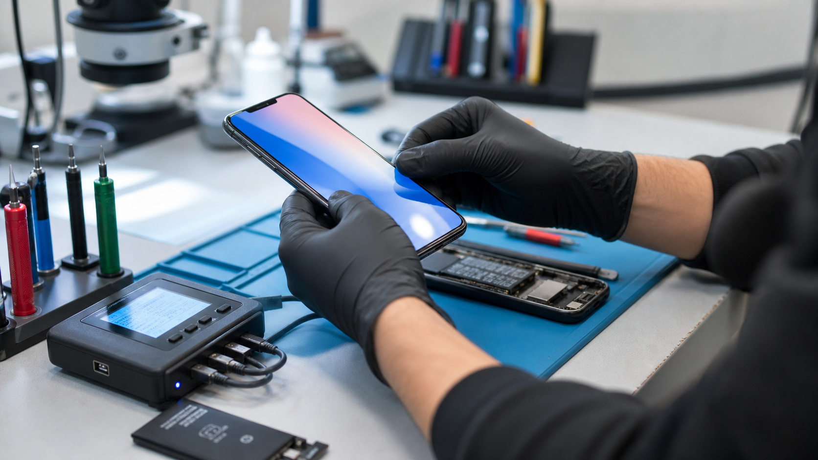 iPhone pil değişimi sonrası kalite kontrol testi