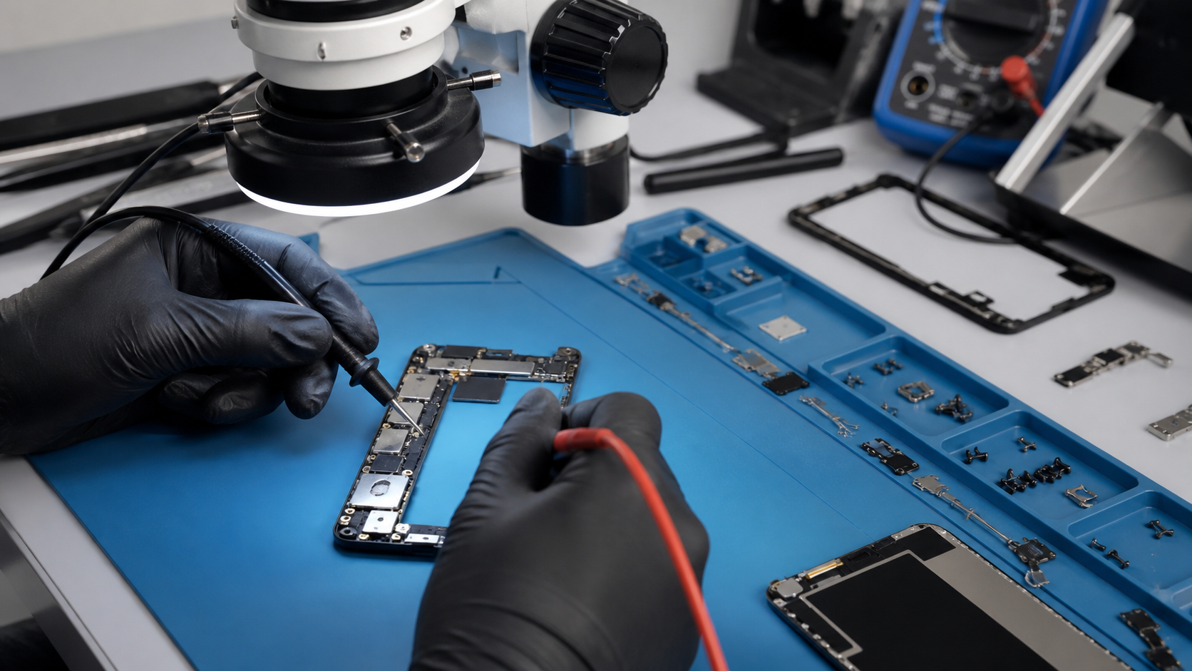 iPhone 12 Mini pil, şarj hattı, ekran ve anakart güç devreleri diagnostik kontrolü