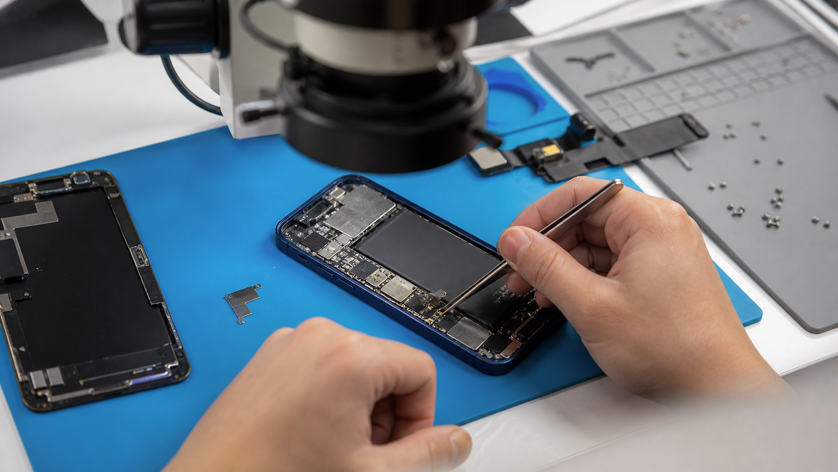 iPhone 12 şarj portu, flex kablo, pil ve şarj yönetimi devresi diagnostik kontrolü