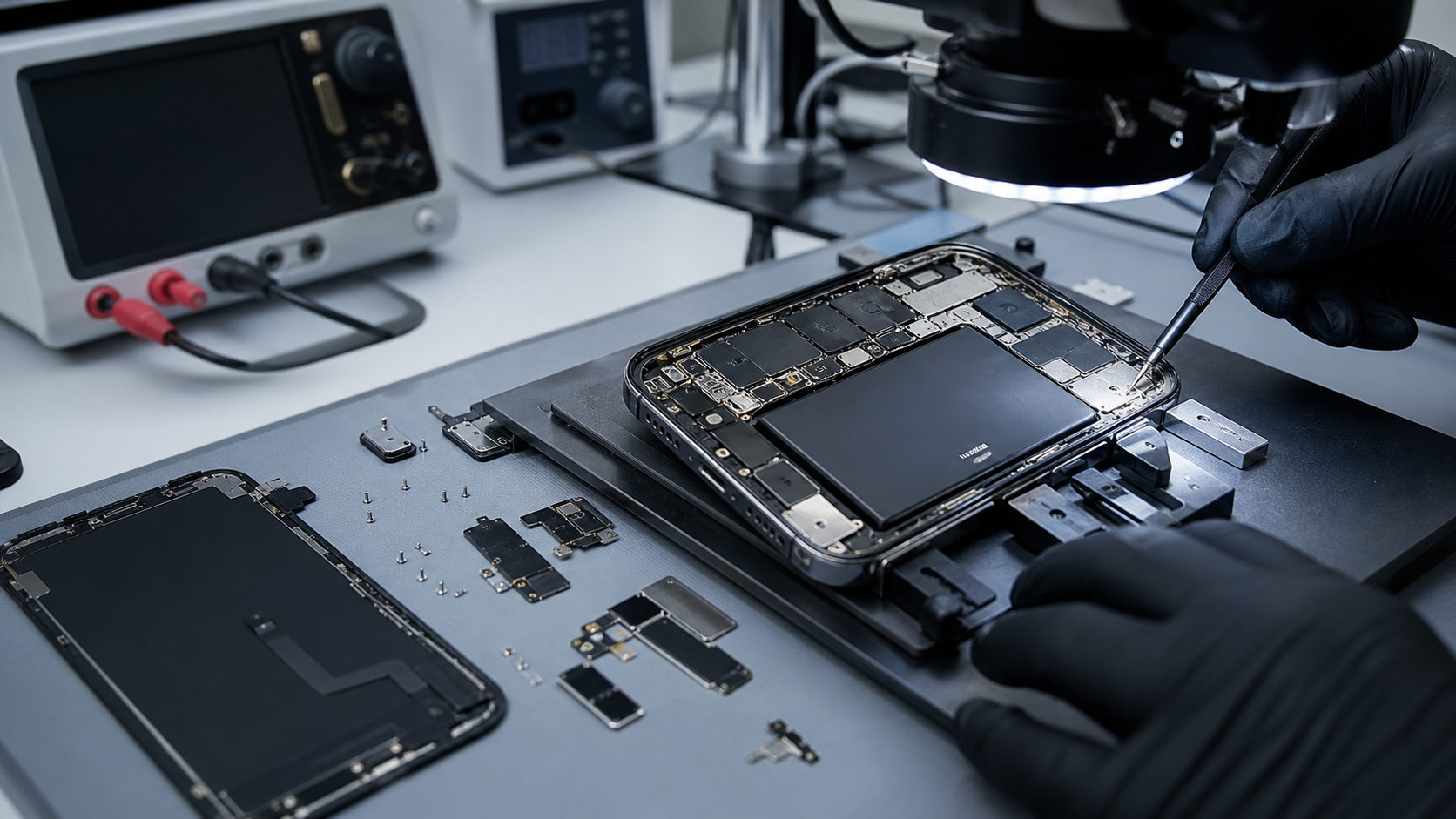 iPhone 13 Pro Max pil hücresi, pil bağlantısı ve güç yönetimi diagnostik kontrolü