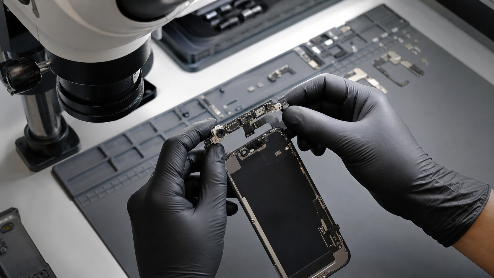 iPhone 14 Pro TrueDepth kamera grubu, ön sensörler, bağlantılar ve kalibrasyon diagnostik kontrolü