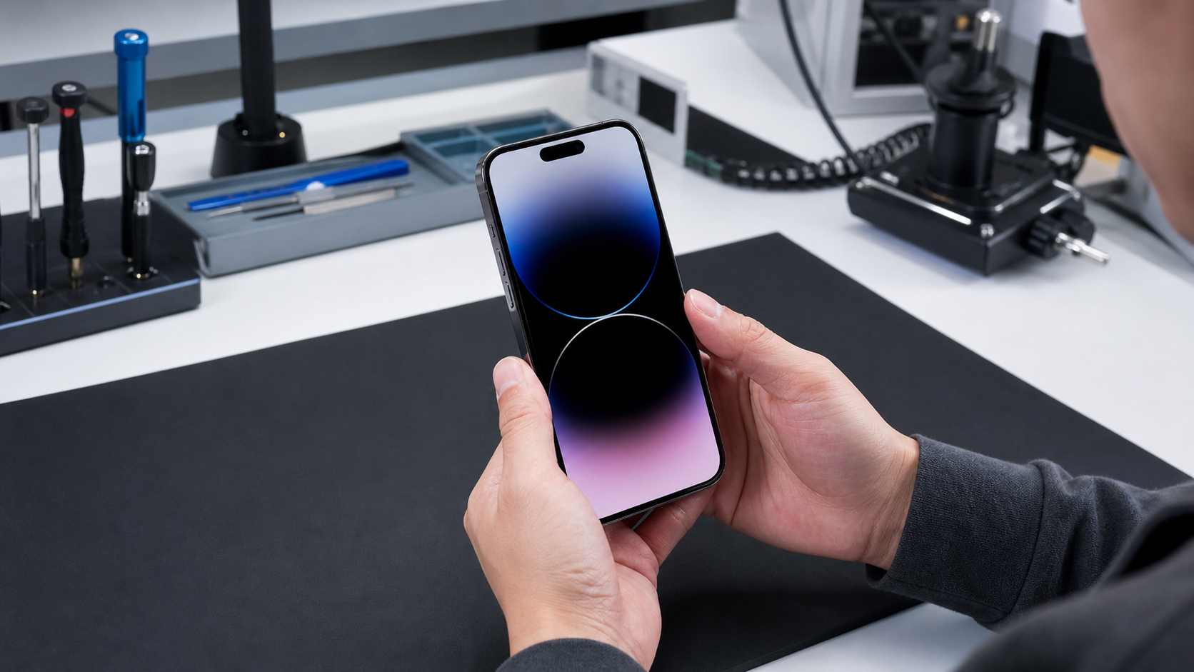iPhone 14 Pro Max şarj soketi tamiri sonrası kalite kontrol