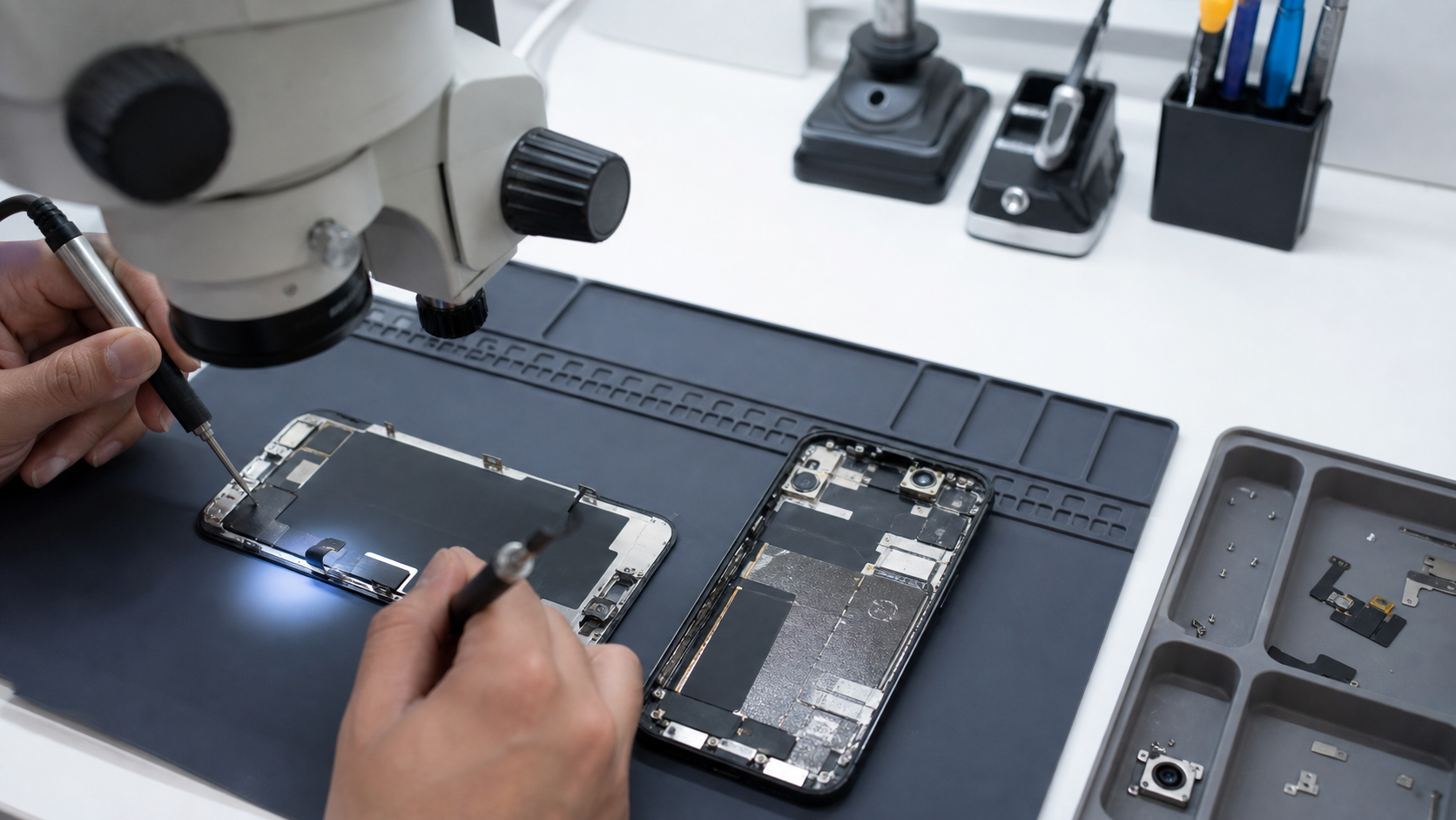 iPhone 15 ekran modülü, ekran konnektörleri ve görüntü devresi diagnostik kontrolü
