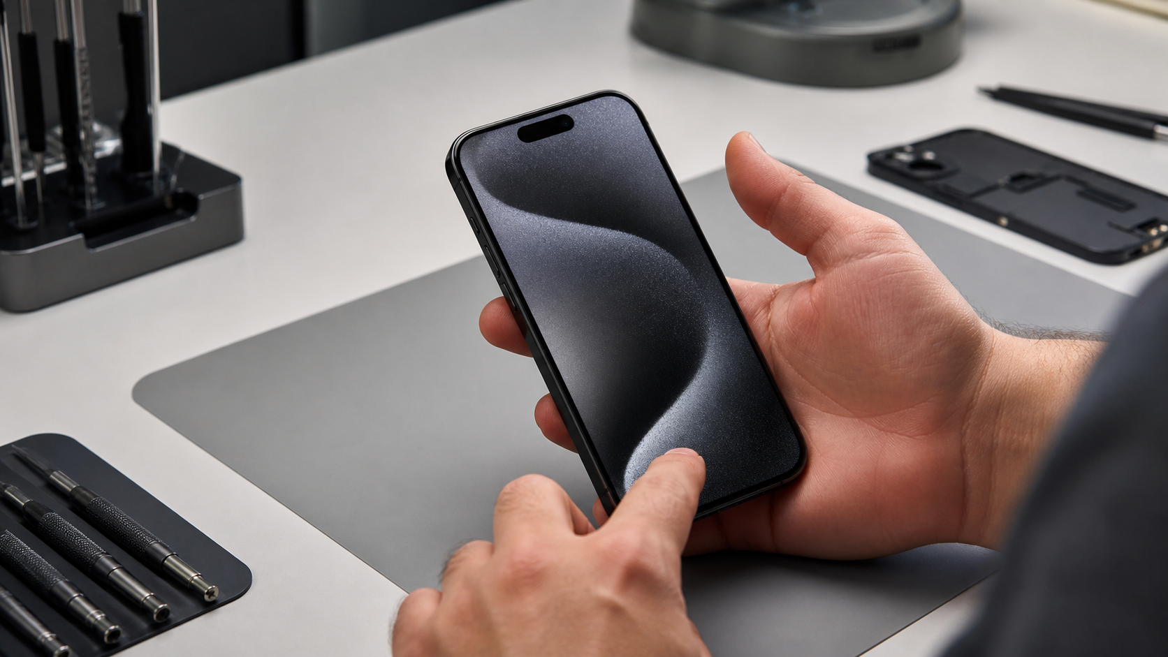 iPhone 15 ekran tamiri sonrası kalite kontrol