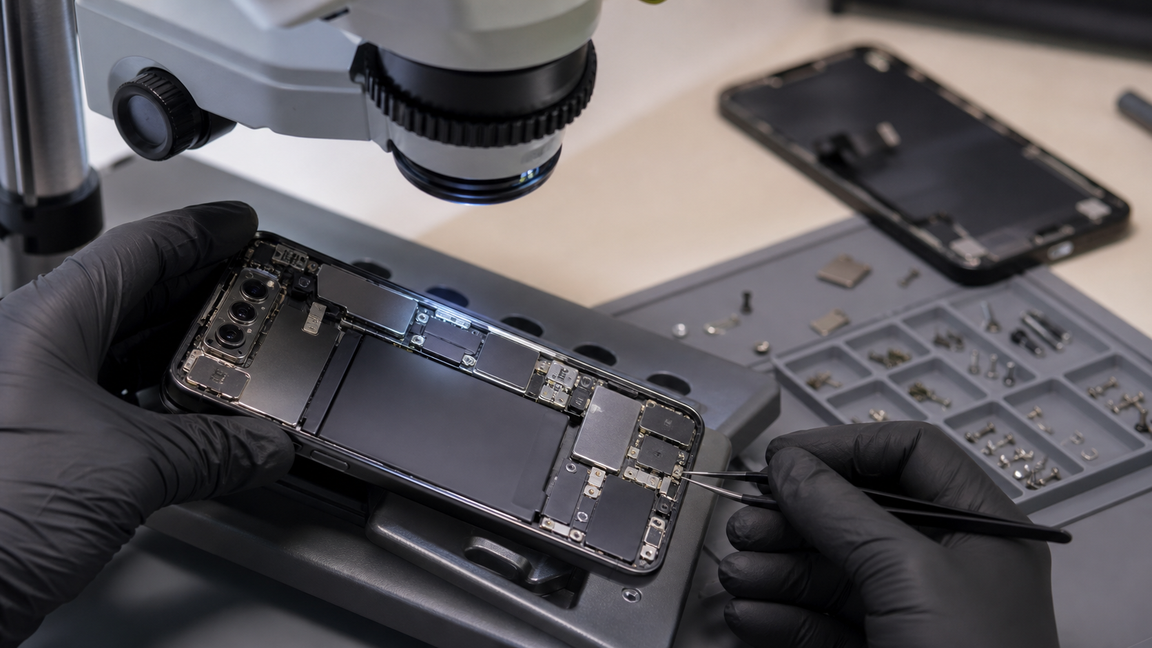 iPhone 15 Pro Max pil hücresi, pil bağlantısı ve güç yönetimi diagnostik kontrolü