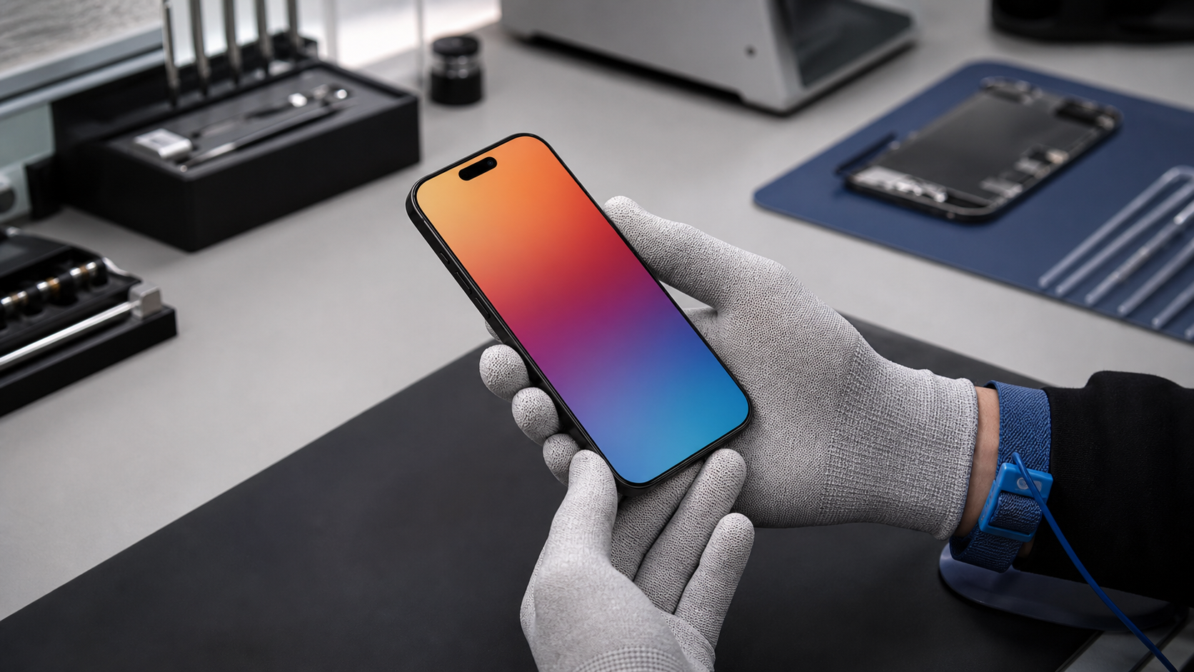 iPhone 16 kablosuz şarj tamiri sonrası kalite kontrol