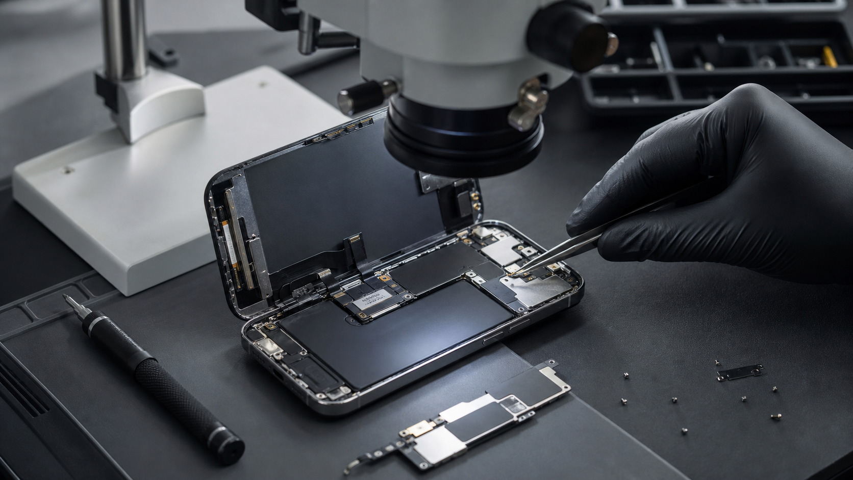 iPhone 16 ekran modülü, ekran konnektörleri ve görüntü devresi diagnostik kontrolü