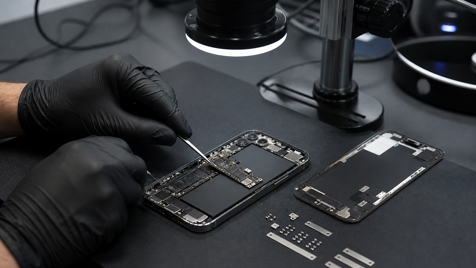 iPhone 16 Pro Max şarj portu, flex kablo, pil ve şarj yönetimi devresi diagnostik kontrolü