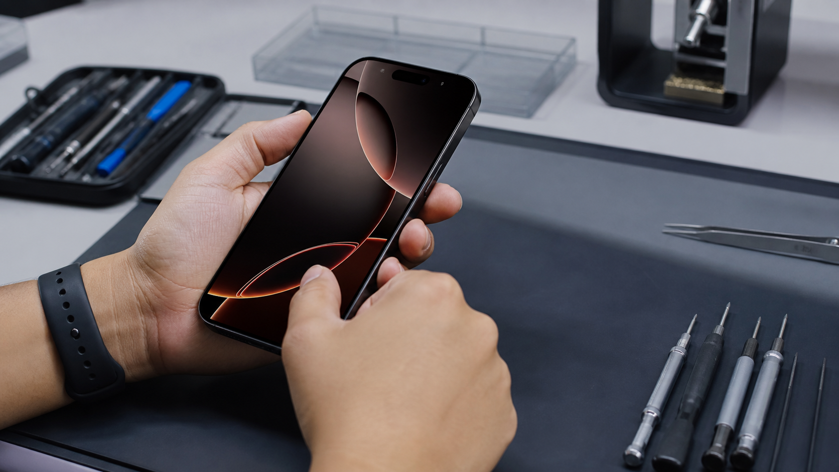 iPhone 16 Pro Max şarj soketi tamiri sonrası kalite kontrol