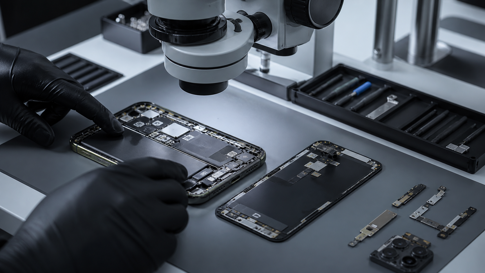 iPhone 17 Pro Max pil, ekran yapıştırıcısı, kasa ve ekran modülü diagnostik kontrolü