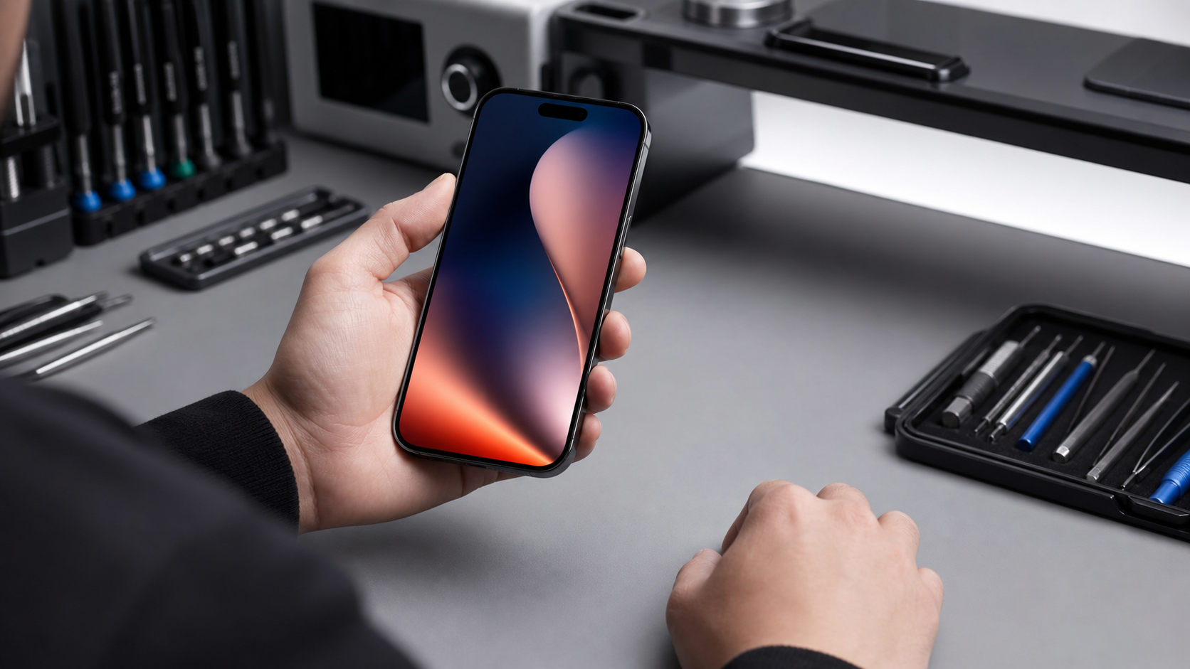 iPhone 18 Pro Apple logosunda kalma tamiri sonrası kalite kontrol