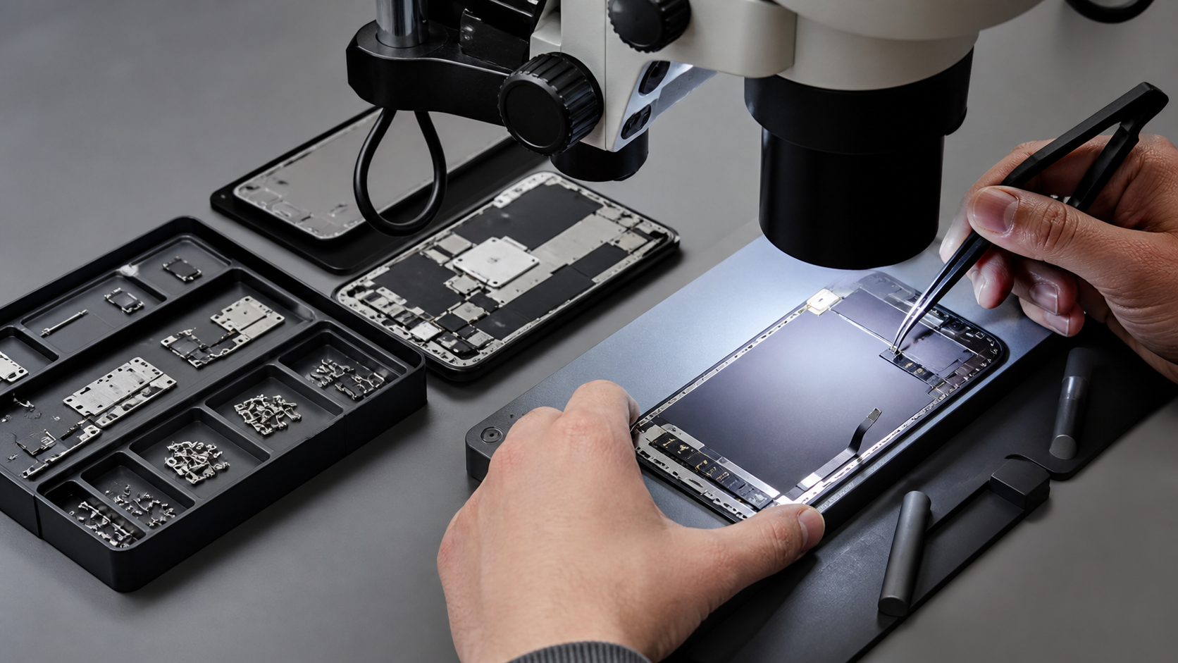 iPhone 18 Pro Max ekran modülü, ekran konnektörleri ve görüntü devresi diagnostik kontrolü