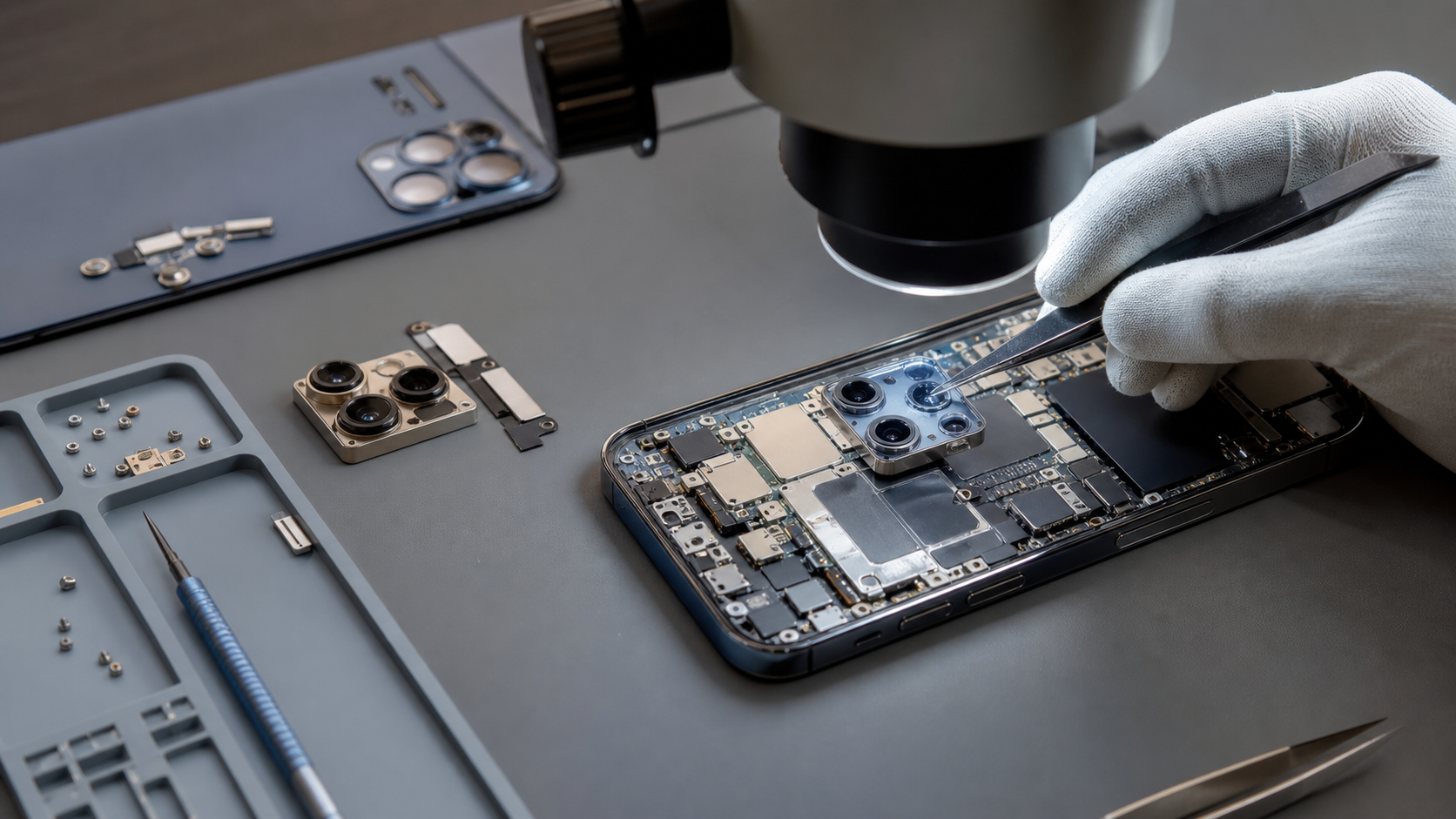 iPhone 18 Pro Max kamera modülü, optik sabitleme, lens ve anakart kamera hattı diagnostik kontrolü