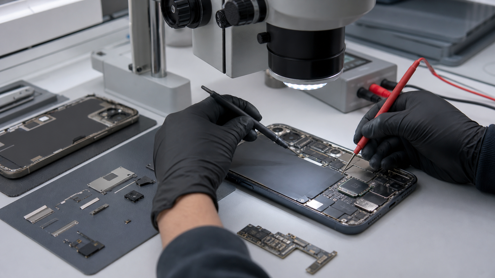iPhone 18 Pro Max pil hücresi, pil bağlantısı ve güç yönetimi diagnostik kontrolü