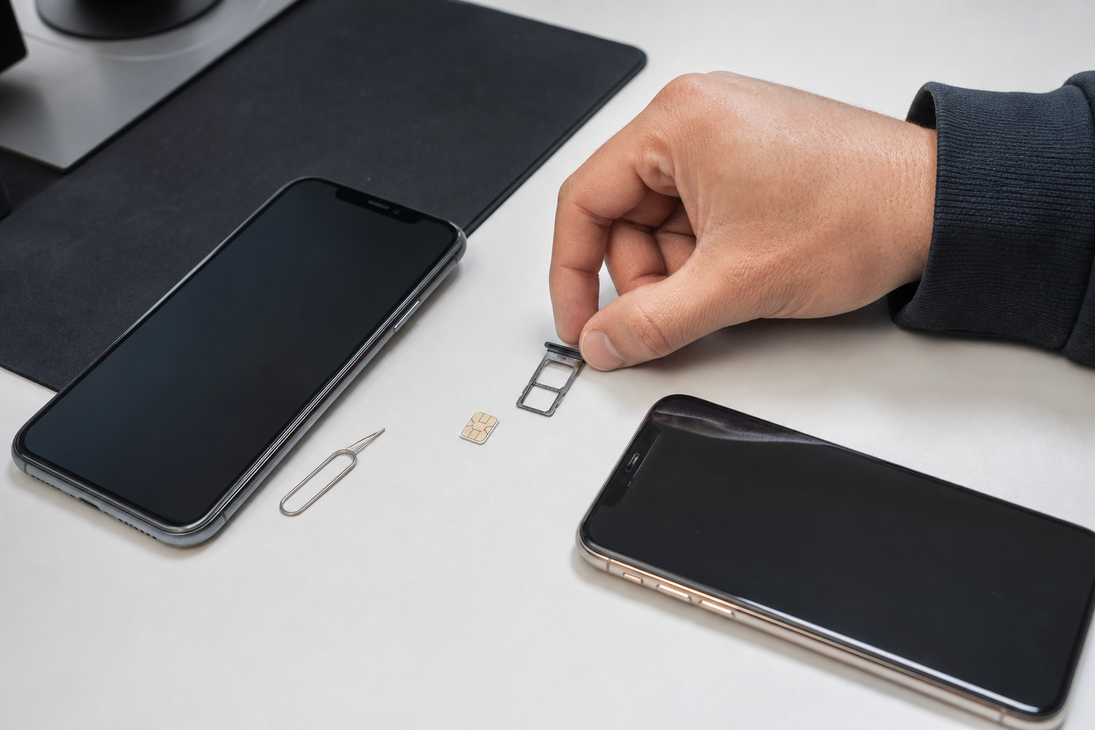 Fiziksel SIM, eSIM ayarı ve operatör hattı karşılaştırması yapılan temiz servis masası