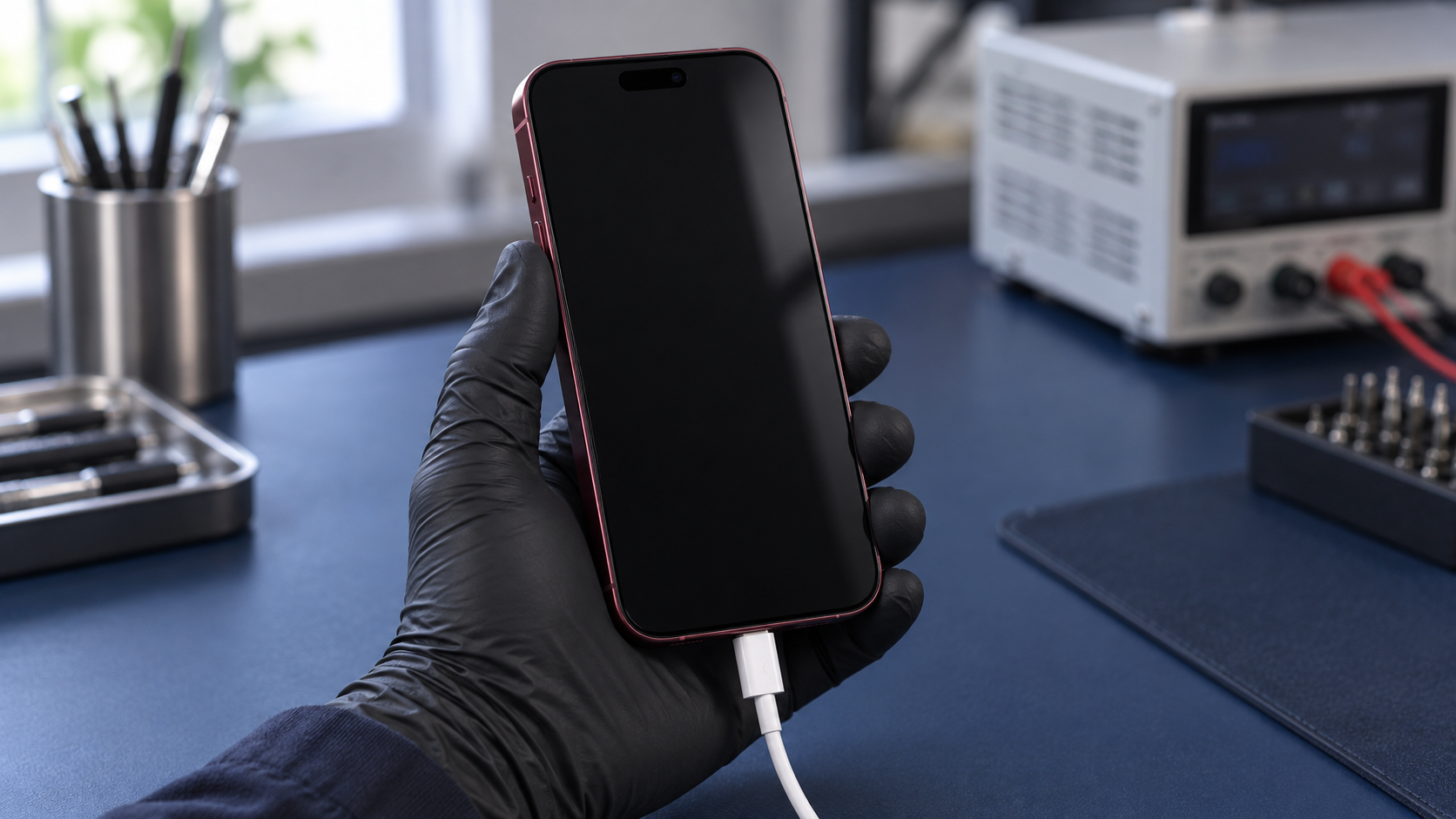 iPhone 18 Pro tasarımını referans alan cihazda şarj bağlantısının temsili görünümü