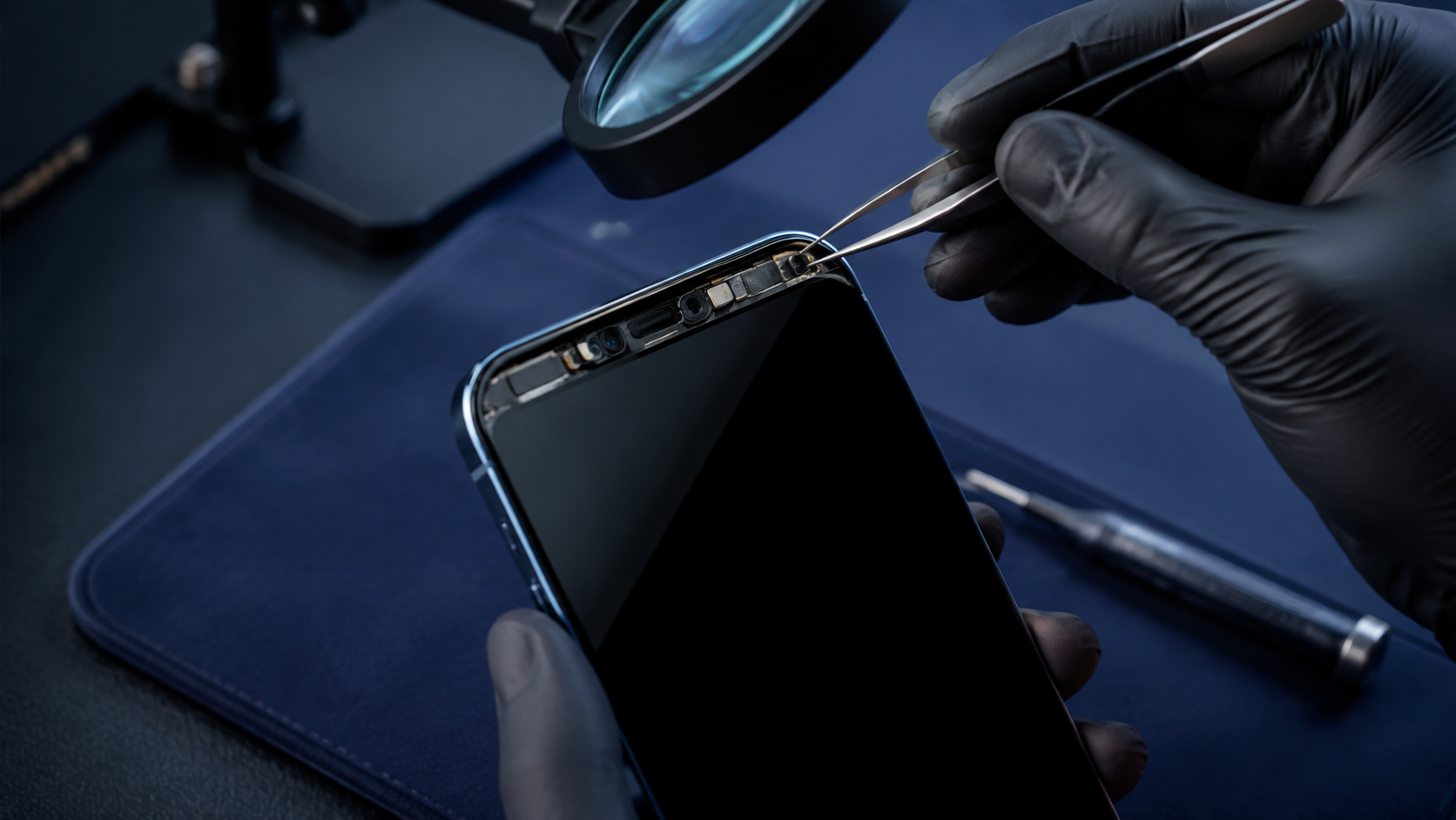 iPhone ekran bağlantıları ve TrueDepth sensörleri profesyonel servis ışığında inceleniyor.
