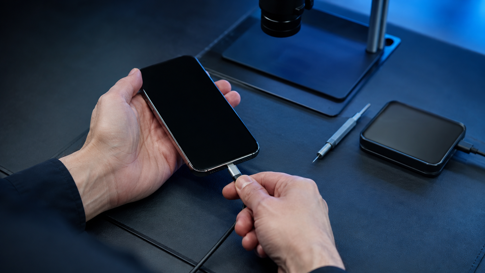 Onarılan iPhone ekran, kamera, ses ve bağlantı testlerinden geçirilerek teslim için hazırlanıyor.