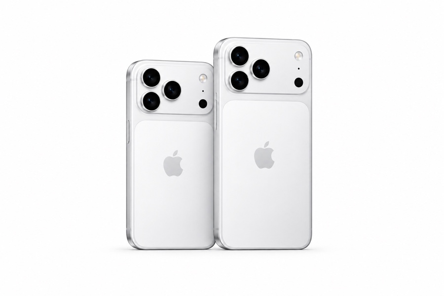 iPhone 18 Pro ve Pro Max modellerinin doğal boyut oranlarıyla arka görünümü