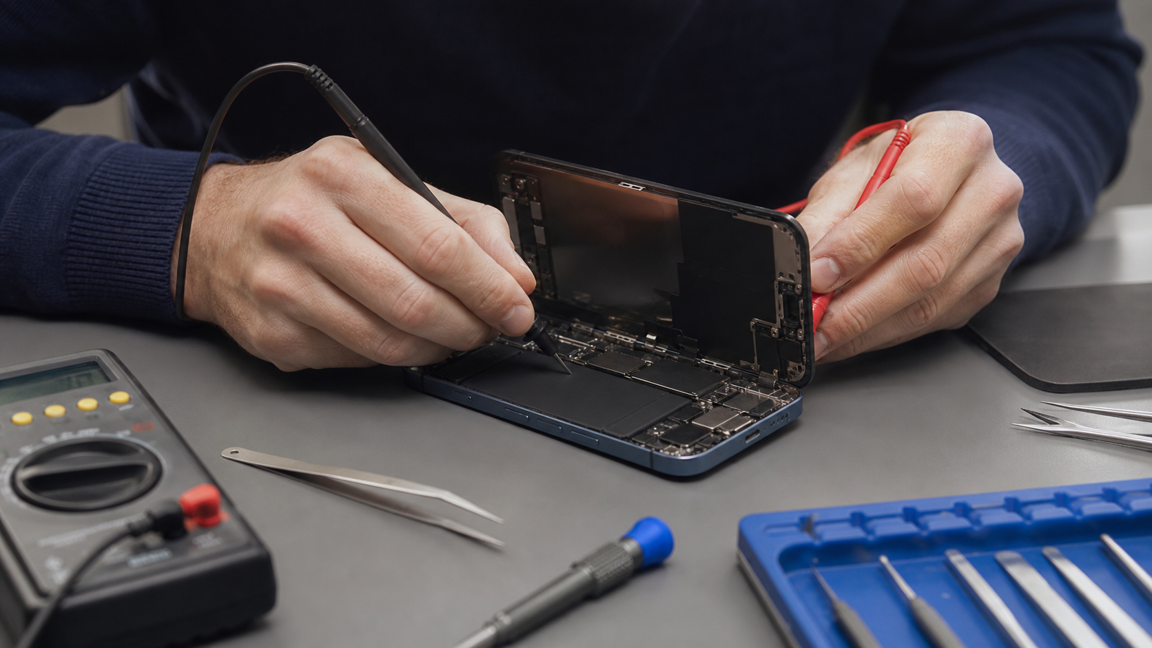 iPhone 13 serisi pil değişimi sırasında profesyonel teknik teşhis