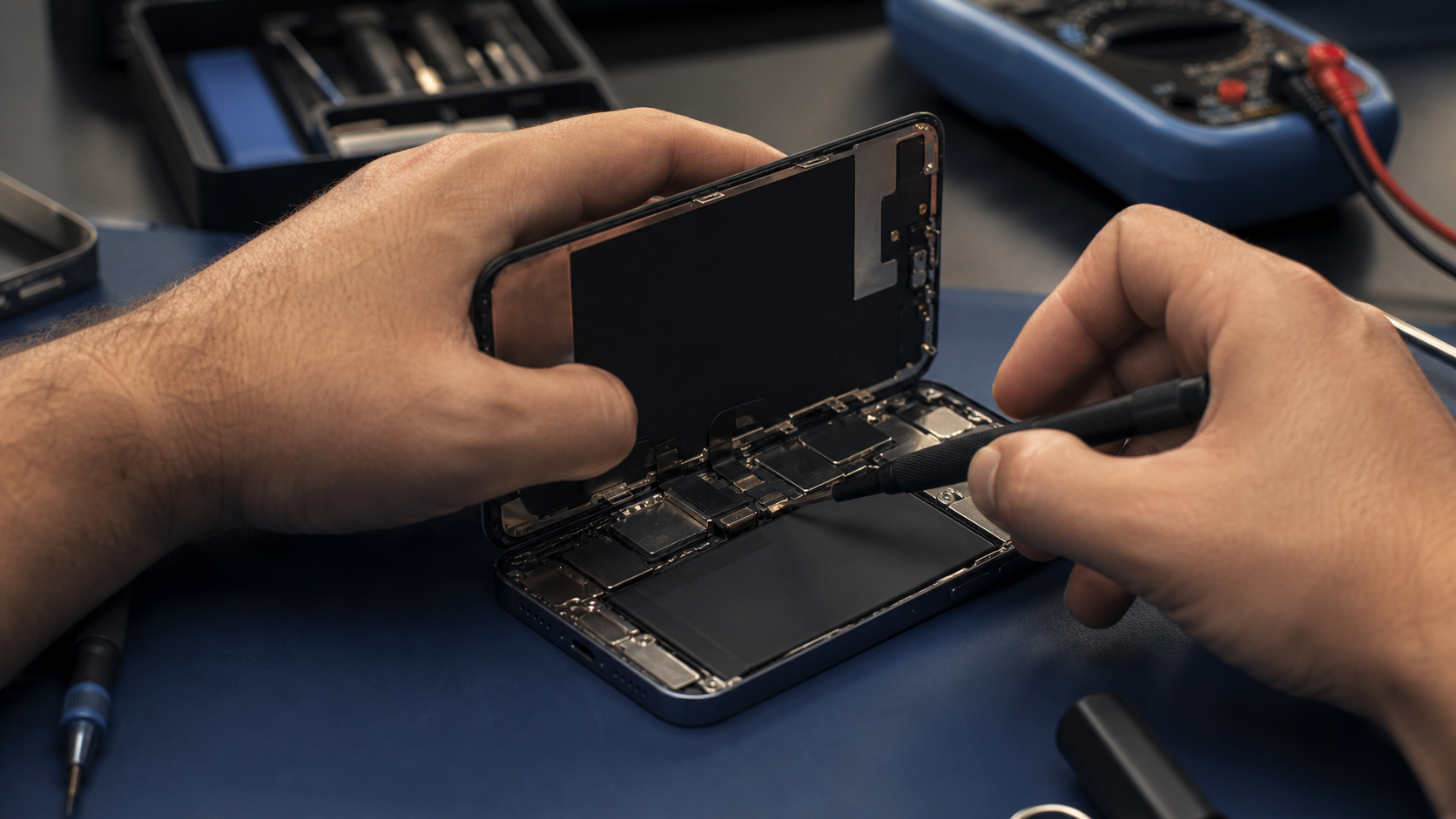 iPhone 14 serisi pil değişimi sırasında profesyonel teknik teşhis
