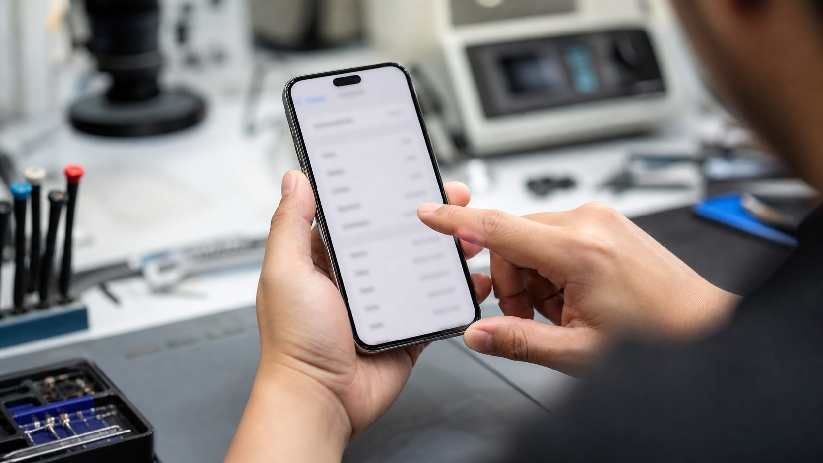 iPhone modeli Hakkında ekranı üzerinden kontrol edilirken profesyonel teknik servis