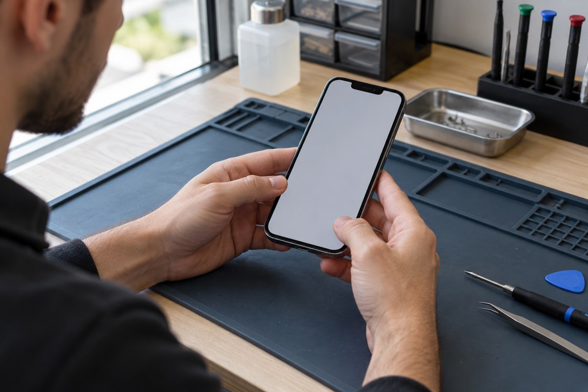 iPhone 13 için dokunmatik kontrolü — temsili atölye görseli