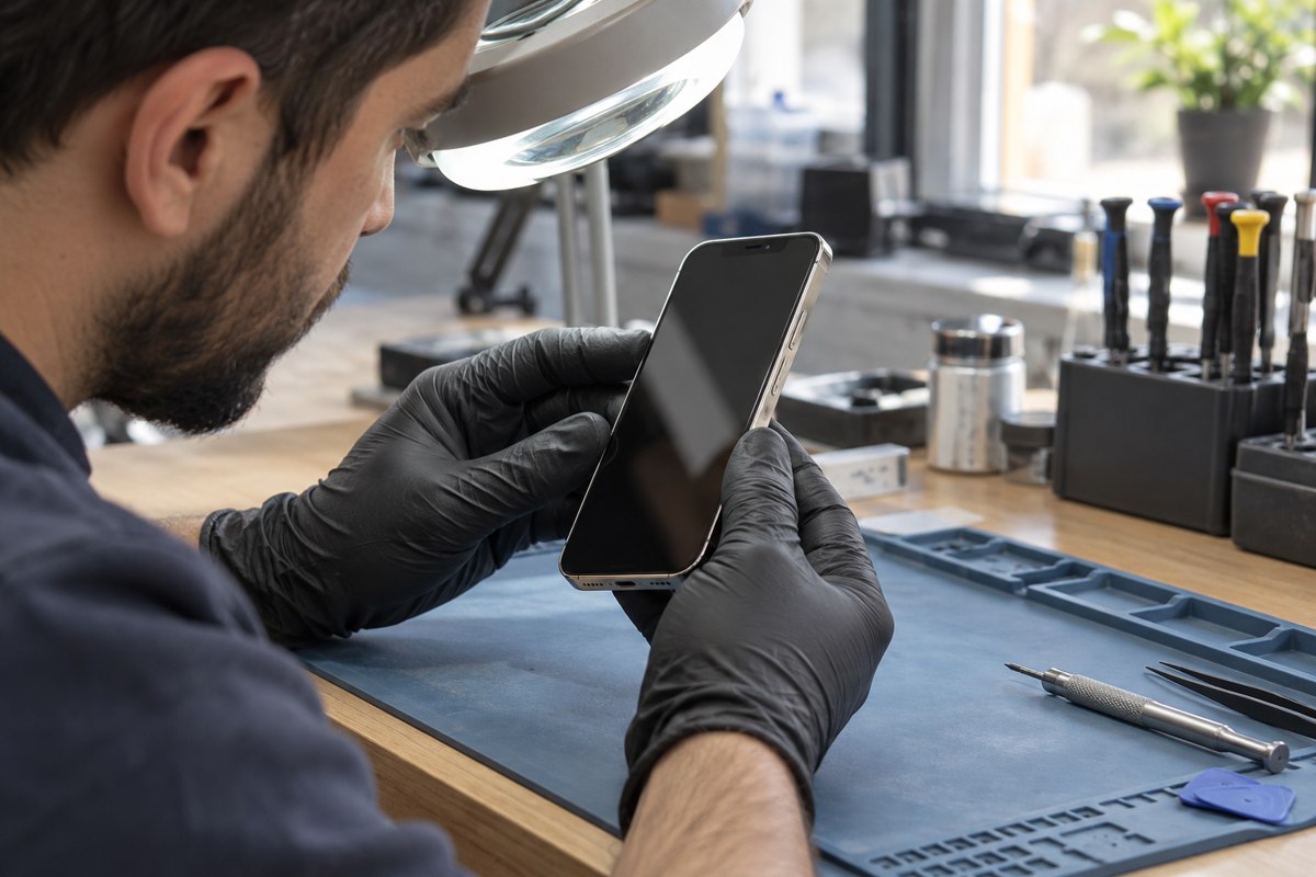 iPhone 13 Pro için panel kenarlarının dış kontrolü — temsili atölye görseli