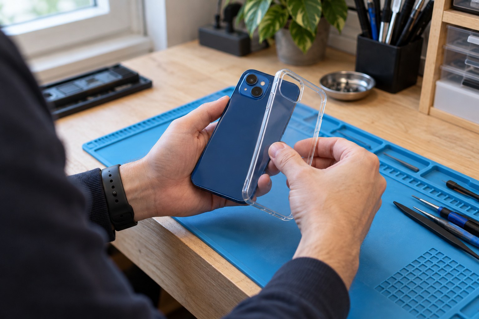 İlk iPhone için koruyucu kılıf seçimi — temsili atölye görseli