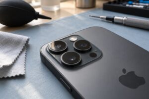 iPhone dış kamera camındaki yüzey izinin incelenmesi