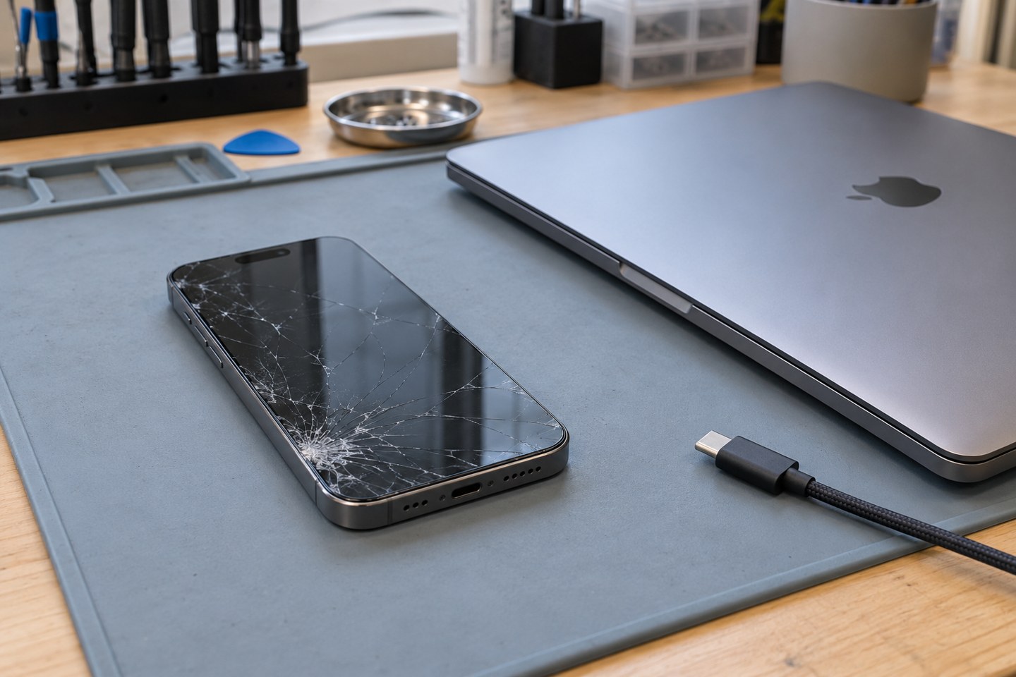Ekranı kırık iPhone ile yedekleme bağlantısı hazırlığı