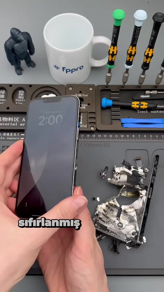 İşlem sonrasında görüntü veren iPhone