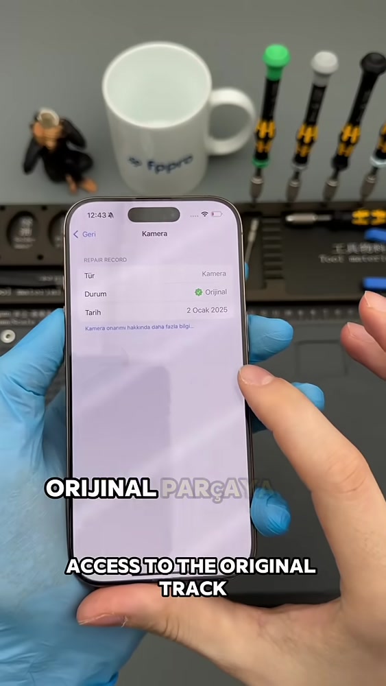 İşlem sonrasında iPhone’un parça bilgisi ekranı