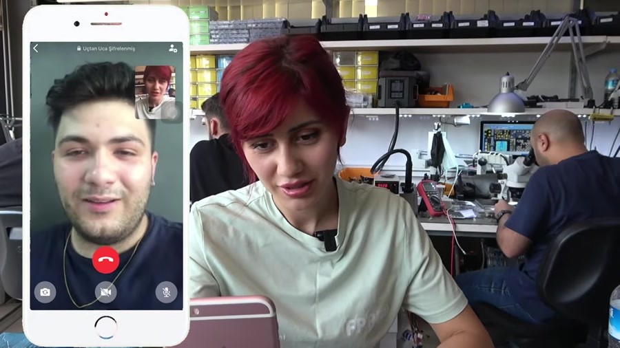 WhatsApp görüntülü arama testinden bir kare