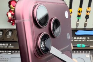 iPhone 18 Pro kamera camı kırığının FPPRO videosundaki yakın görünümü